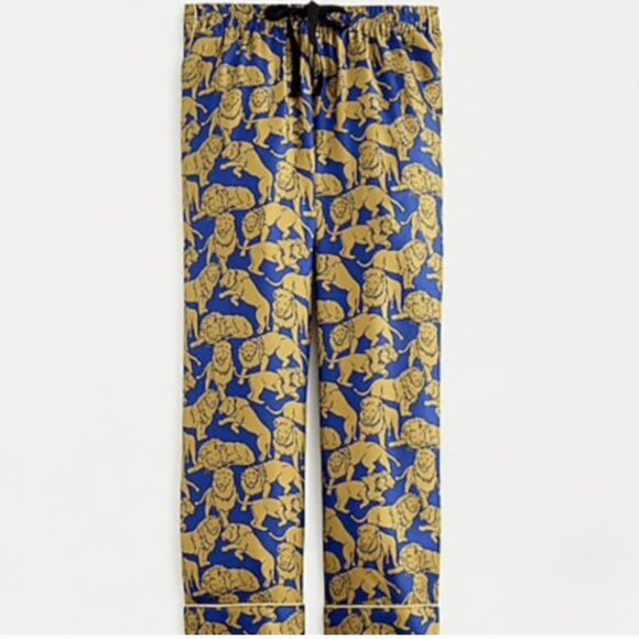 J. Crew Collection Silk Twill Relaxed Pants in Sleepy Lions - Picture 4 of 11